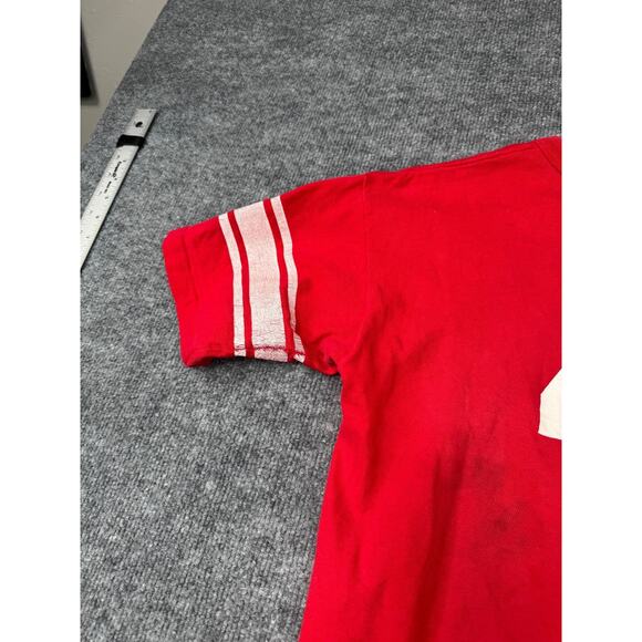 Vtg 70s Ohio State Buckeyes #45 Football Jersey T-Shirt Single Stitch Red Sz M-L - Picture 7 of 16